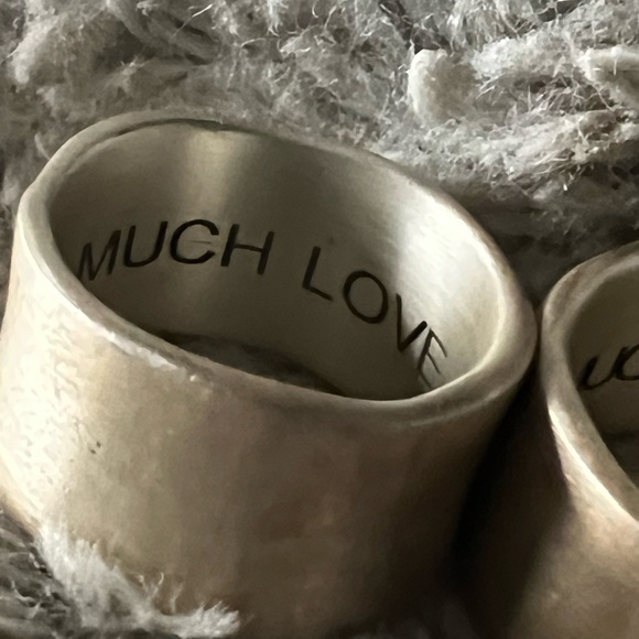 2 Thick Bands Matte-Finish Rings (MUCH LOVE) Inscribed Inside. Price is for both - Picture 1 of 2